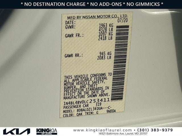 2020 Nissan Altima 2.5 S | Clean Carfax