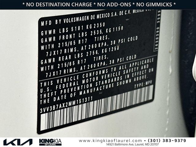 2021 Volkswagen Tiguan 2.0T SE | Sunroof