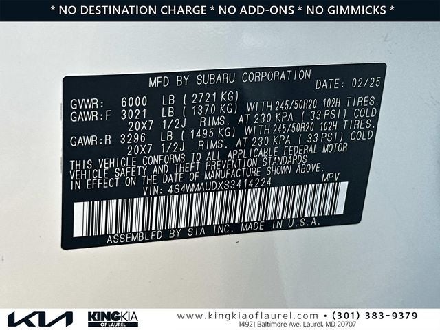 2025 Subaru Ascent Touring | Panoramic Sunroof