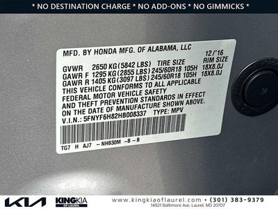 2017 Honda Pilot EX-L w/Rear Entertainment System