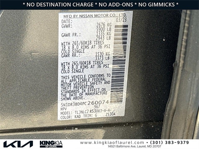 2023 Nissan Pathfinder Rock Creek | 4WD | Clean Carfax