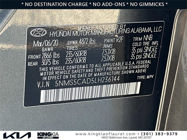 2020 Hyundai Santa Fe Limited | AWD