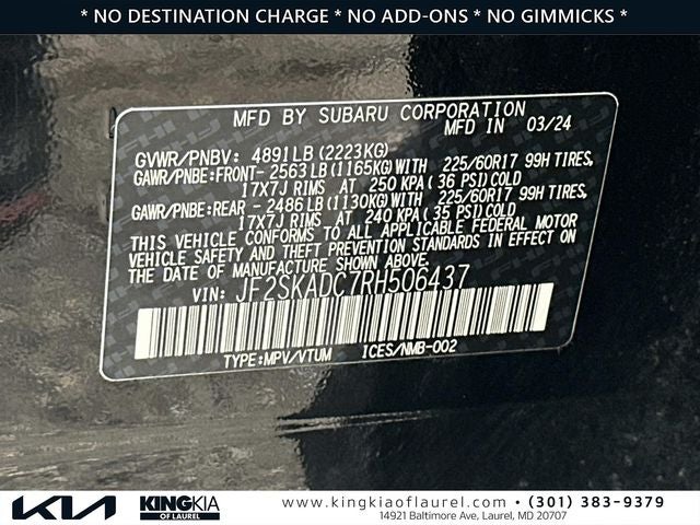 2024 Subaru Forester Premium | w/ Blind Spot | 1 Owner Carfax